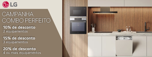 Até 20% Desconto na compra de 4 ou mais Eletrodomésticos Encastre LG. Válido de 03 a 25 dezembro de 2025.