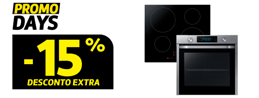 15% Desconto Extra em Encastre Samsung. Válido de 10 a 12 outubro de 2025.