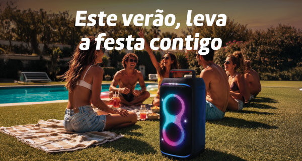 Este Verão, leva a festa contigo. Especial Som Portátil. Encontra a coluna perfeita. Este Verão, leva a festa contigo. Especial Som Portátil. Encontra a coluna perfeita.