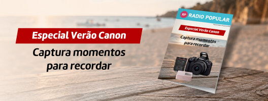 Folheto Especial Verão Canon. Válido de 15 julho a 19 agosto de 2026.