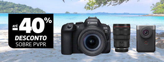 Até 40% Desconto Sobre PVPr em Fotografia Canon. Válido de 13 a 26 julho de 2026.