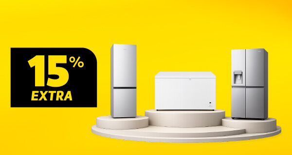 15% Desconto Extra em Frigoríficos, Combinados e Arcas Hisense. Válido de 12 a 17 maio de 2026.