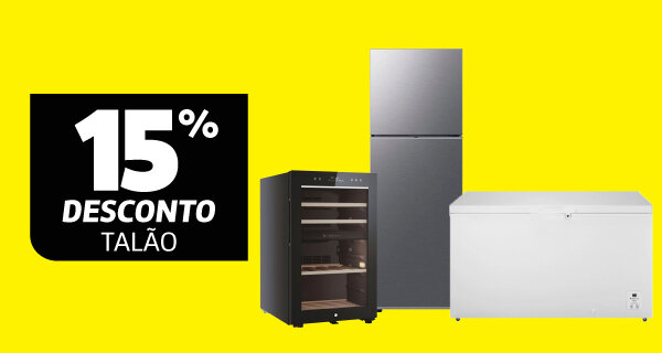 15% Talão Frigoríficos, Arcas e Caves de Vinho Bosch, Siemens, Hisense, Haier e Samsung. 31 janeiro a 02 fevereiro 2026