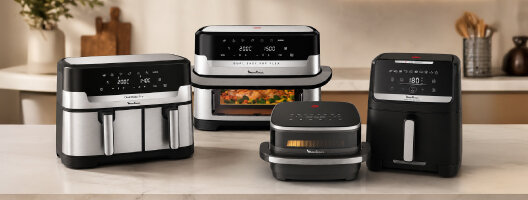 Oferta de um produto Moulinex selecionado na compra de uma Fritadeira Moulinex. Válido de 10 a 19 julho de 2026.