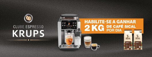 Ganha 2KG de Café Sical, na compra de uma Máquina de Café Automática Krups. Válido de 15 junho a 31 julho de 2026. Ganha 2KG de Café Sical, na compra de uma Máquina de Café Automática Krups. Válido de 15 junho a 31 julho de 2026.