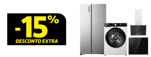15% Desconto Extra em Grandes Eletrodomesticos e Encastre Hisense. Válido de 03 a 15 setembro de 2025.