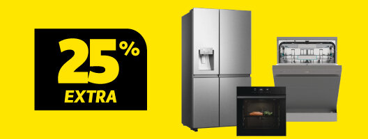 25% Desconto Extra em Todos Grandes Eletrodomésticos Hisense. Válido de 29 abril a 04 maio de 2026.