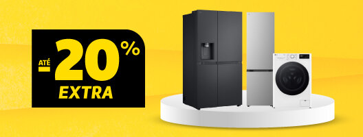 Até 20% Desconto Extra em Grandes Eletrodomésticos LG Livre Instalação. Válido de 27 agosto a 06 setembro de 2026.