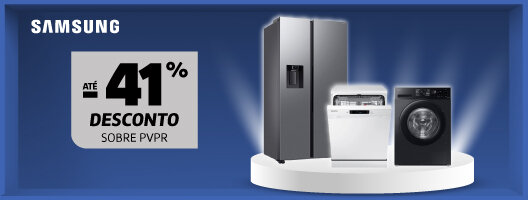 Até 41% Desconto Sobre PVPr em Grandes Eletrodomésticos Samsung, Válido de 10 a 13 setembro de 2026. Até 41% Desconto Sobre PVPr em Grandes Eletrodomésticos Samsung, Válido de 10 a 13 setembro de 2026.