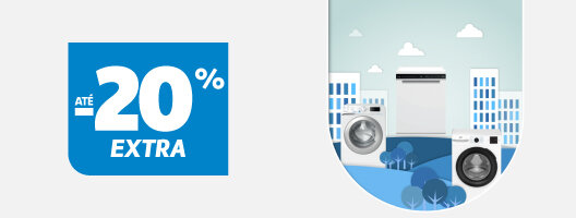 Até 20% Desconto Extra em Roupa e Louça em Whirlpool e Indesit. Válido de 15 a 17 maio de 2026. Até 20% Desconto Extra em Roupa e Louça em Whirlpool e Indesit. Válido de 15 a 17 maio de 2026.
