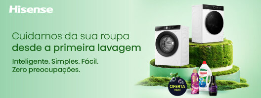 Receba um pack de Persil na compra de uma Máquina de Lavar Roupa Hisense. Válido de 16 março a 26 abril de 2026. Receba um pack de Persil na compra de uma Máquina de Lavar Roupa Hisense. Válido de 16 março a 26 abril de 2026.