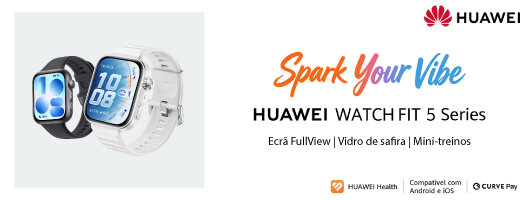 Até 50€ Desconto Extra em Smartwatches Fit 5 e Fit 5 Pro Huawei. Válido de 21 maio a 05 julho de 2026. Até 50€ Desconto Extra em Smartwatches Fit 5 e Fit 5 Pro Huawei. Válido de 21 maio a 05 julho de 2026.