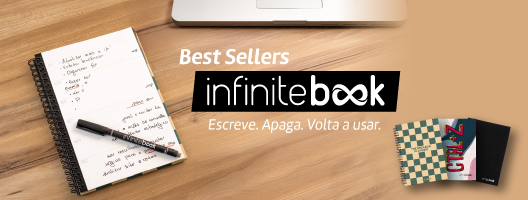 Best Sellers. Infinite Books. Escreve. Apaga. Volta a usar. Válido de 03 a 30 setembro de 2025. Best Sellers. Infinite Books. Escreve. Apaga. Volta a usar. Válido de 03 a 30 setembro de 2025.
