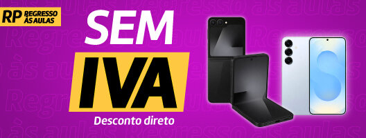 Sem IVA em Smartphones. Válido de 28 a 31 agosto de 2026.