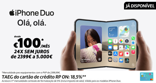 Já disponível iPhone Duo. Válido de 23 a 31 outubro de 2026. Já disponível iPhone Duo. Válido de 23 a 31 outubro de 2026.