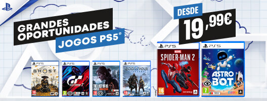 Jogos PS5 desde 19,99€. Válido de 25 setembro a 08 outubro de 2026.