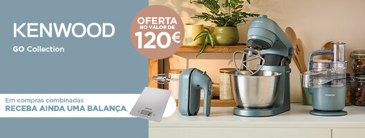Oferta 2 acessórios na compra do Robot de Cozinha Kenwood Go. Válido de 01 novembro a 31 dezembro de 2025. Oferta 2 acessórios na compra do Robot de Cozinha Kenwood Go. Válido de 01 novembro a 31 dezembro de 2025.