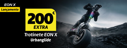 200€ Desconto Extra na Trotinete Urbanglide EON X. Válido de 11 a 19 agosto de 2026. 200€ Desconto Extra na Trotinete Urbanglide EON X. Válido de 11 a 19 agosto de 2026.