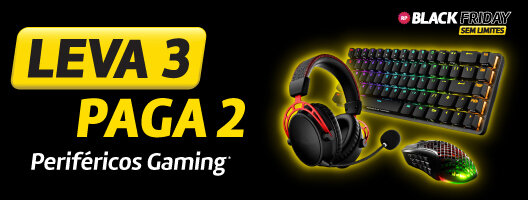  Leva 3 e Paga 2 em periféricos Gaming exceto Razer. Válido de 04 novembro a 01 dezembro de 2025.