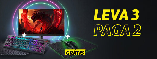 Leva 3 paga 2 em periféricos gaming. Na compra de 3 produtos O TERCEIRO É GRÁTIS