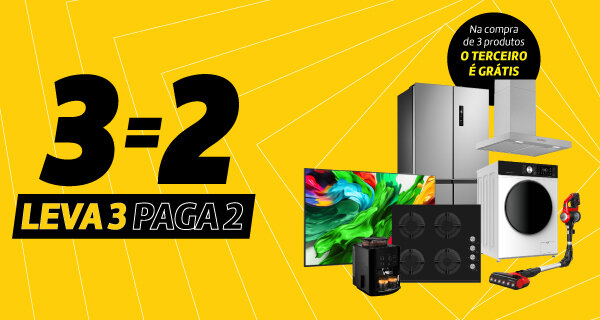 Leva 3 e Paga 2 – TV’s, Grandes e Pequenos Eletrodomésticos. Válido 01 a 05 outubro de 2025. Consulta Condições.