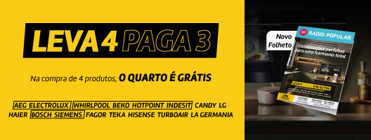 Leva 4 Paga 3 em Encastre. Na compra de 4 produtos, O QUARTO É GRÁTIS. Novo Folheto.
