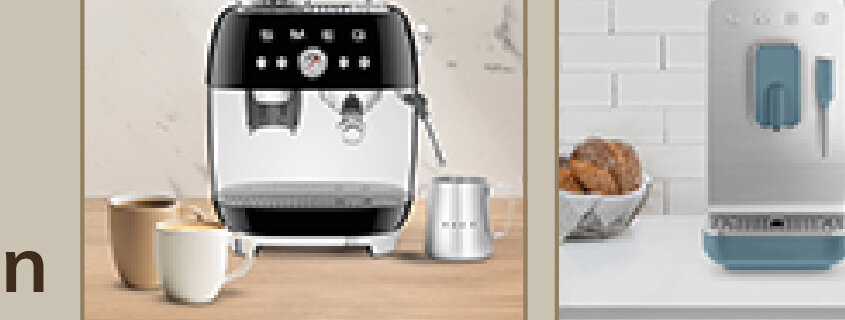 Até 15% desconto sobre PVPR Máquinas de Café Smeg. Válido de 09 a 21 de Setembro de 2025.