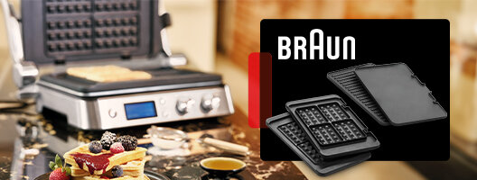 Oferta conjunto de Placas ou Set Extra no valor de 70€ na compra Grelhador MultiGrill Braun. 15 outubro a 31 dezembro 2025
