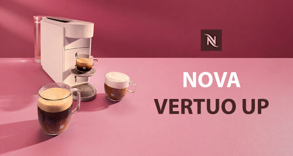 Receba 50€ em café Nespresso na compra de uma Máquina de Café Vertuo Up. Válido de 01 abril a 31 dezembro de 2026.