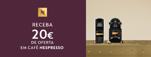 Receba 20€ de oferta em Café Nespresso. Máquinas Café Original Line. 21 outubro de 2025 a 19 janeiro de 2026.