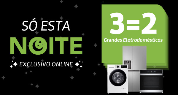 Promoção Leva 3 Paga 2 em Grandes Eletrodomésticos. Válido das 22h de 04 setembro às 10h de 05 setembro de 2025. Promoção Leva 3 Paga 2 em Grandes Eletrodomésticos. Válido das 22h de 04 setembro às 10h de 05 setembro de 2025.