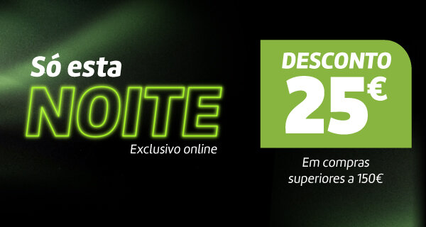 Ganha 25€ em compras superiores a 150€. Consulta condições. Válido 22h de 19 de fevereiro às 10h de 20 de fevereiro de 2026. Ganha 25€ em compras superiores a 150€. Consulta condições. Válido 22h de 19 de fevereiro às 10h de 20 de fevereiro de 2026.