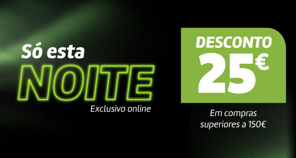 Utiliza o código: NOITE25. Ganha 25€ em compras superiores a 150€. Consulta condições. Utiliza o código: NOITE25. Ganha 25€ em compras superiores a 150€. Consulta condições.