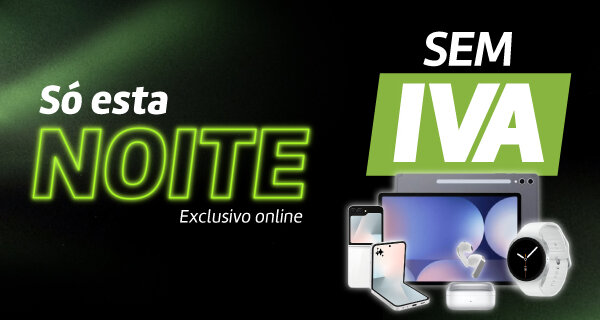 Sem IVA em Samsung Galaxy. Utiliza o código:IVA. Válido das 22h de 09 abril às 10h de 10 de abril de 2026. Sem IVA em Samsung Galaxy. Utiliza o código:IVA. Válido das 22h de 09 abril às 10h de 10 de abril de 2026.