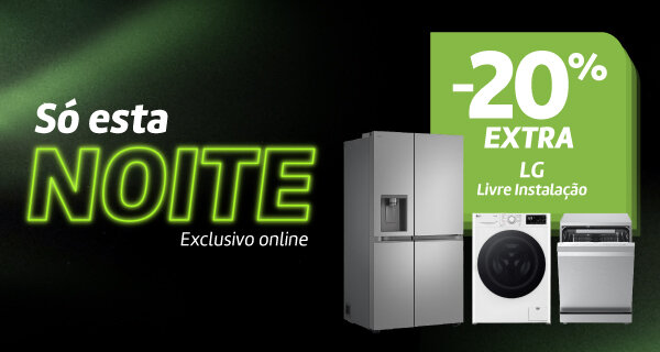 20% Desconto Extra em LG Livre Instalação. Válido das 22h de 19 maio às 10h de 20 maio de 2026. 