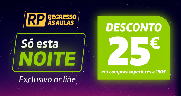 Desconto 25€ em compras superiores a 150€ das 22h de 25 agosto às 10h de 26 agosto de 2026.