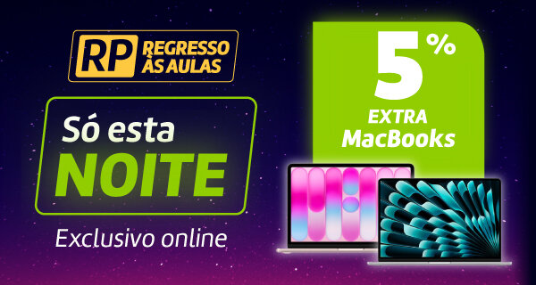 Só esta Noite! 5% Desconto Extra em MacBooks. Só esta Noite! 5% Desconto Extra em MacBooks.
