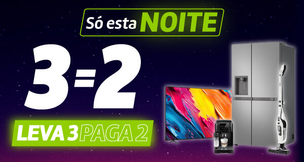Só esta Noite! Leva 3 Paga 2 em TV's, Grandes e Pequenos Eletrodomésticos. Exclusivo Online. Só esta Noite! Leva 3 Paga 2 em TV's, Grandes e Pequenos Eletrodomésticos. Exclusivo Online.