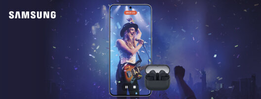 Oferta Galaxy Buds3 FE Na compra de um Smartphone Galaxy S25 FE. Consulta condições 11 a 24 de maio de 2026.
