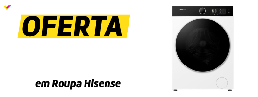Oferta Ampliação de Garantia até 6 anos em Roupa Hisense. Válido de 09 a 15 março de 2026.
