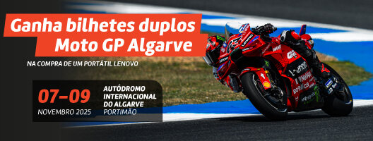 Ganha bilhetes duplos para o MotoGP Algarve. Sabe mais e participa na nossas redes sociais. 28 outubro a 03 novembro de 2025. Ganha bilhetes duplos para o MotoGP Algarve. Sabe mais e participa na nossas redes sociais. 28 outubro a 03 novembro de 2025.