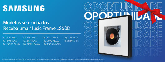 Por apenas 49,99€ leve uma coluna Music Frame na compra de TV Oled ou Neo QLED >65 Por apenas 49,99€ leve uma coluna Music Frame na compra de TV Oled ou Neo QLED >65