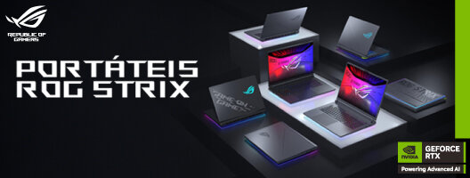 Portáteis ROG Strix. Geforce RTX. Velocidade suprema. Visuais Superiores. Válido de 15 a 30 setembro de 2025. Portáteis ROG Strix. Geforce RTX. Velocidade suprema. Visuais Superiores. Válido de 15 a 30 setembro de 2025.