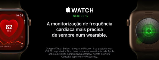 Pré-Venda Watch Series 12. A monitorização de frequência cardíaca mais precisa de sempre num wearable.