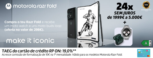 Oferta Pré-Venda + até 24x sem juros nos novos Smartphones Motorola. Válido de 04 maio a 30 junho de 2026.