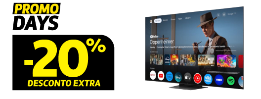 Até 20% Desconto Extra em Tvs ≥ 85 em TCL. Válido de 13 a 26 outubro de 2025.