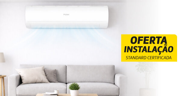 Oferta Instalação Standard Certificada, na compra de Ar Condicionados Haier. Válido 03 a 17 de fevereiro de 2026. Oferta Instalação Standard Certificada, na compra de Ar Condicionados Haier. Válido 03 a 17 de fevereiro de 2026.
