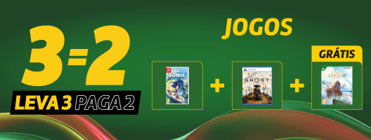 Leva 3 Paga 2 em Jogos. Válido de 14 a 27 maio de 2026.
