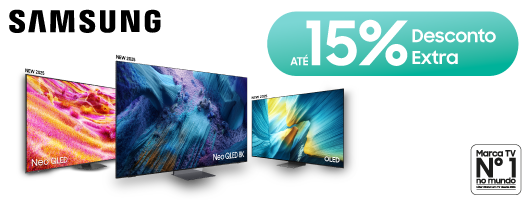 Até 15% Desconto Extra em TV's Samsung. Válido 23 a 26 de outubro de 2025. Até 15% Desconto Extra em TV's Samsung. Válido 23 a 26 de outubro de 2025.