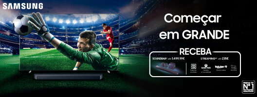 Receba uma Soundbar + Streaming na compra de uma TV Samsung selecionado. Válido de 01 outubro 2025 a 01 março 2026.